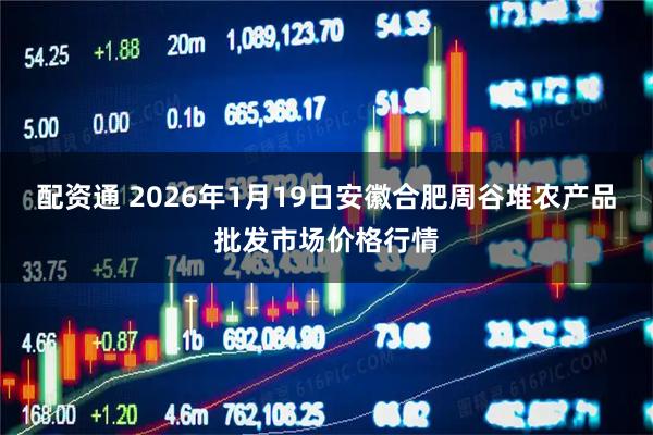 配资通 2026年1月19日安徽合肥周谷堆农产品批发市场价格行情